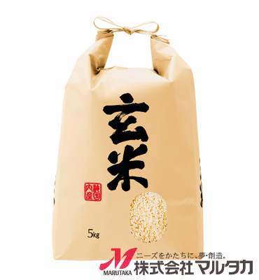 紐付クラフト米袋　KH-0370　玄米　良穀（りょうこく）（銘柄なし）　5kg